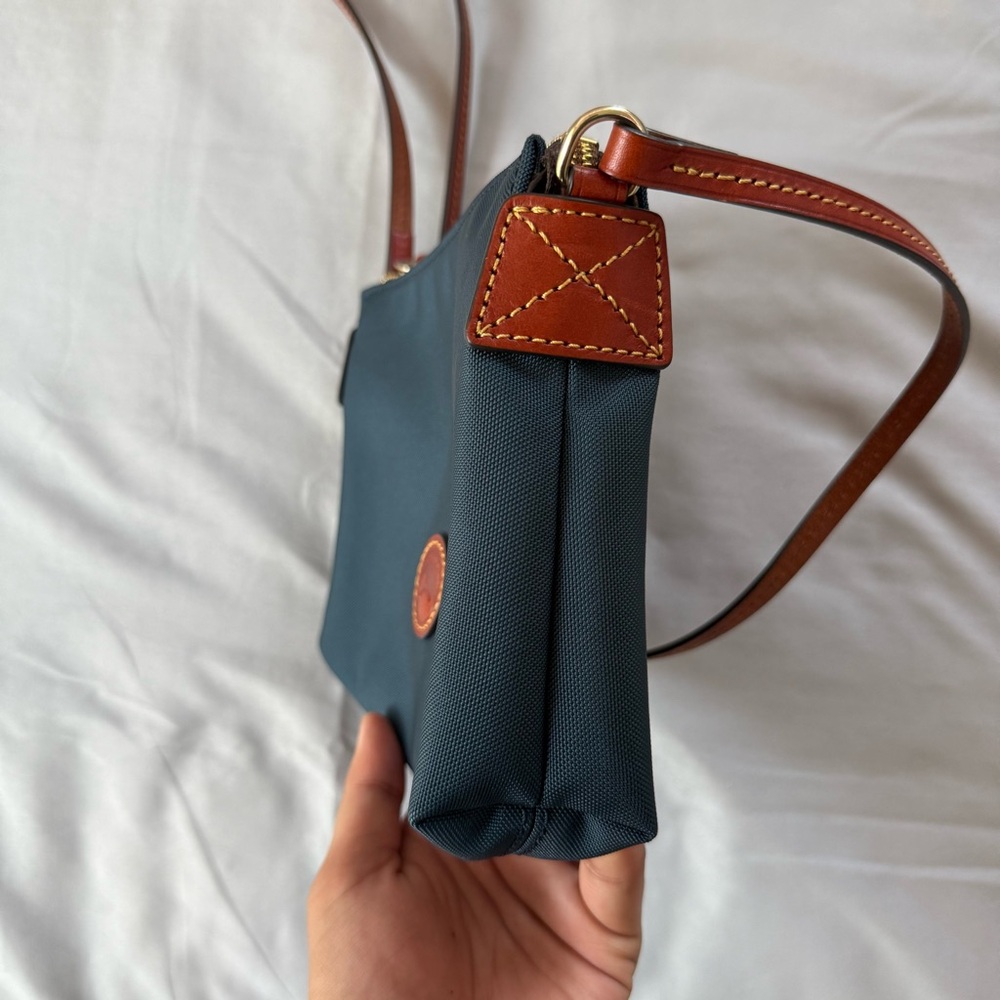 Dooney & Bourke Navy Nylon Crossbody Bag with Leather Trim - Picture 5 of 6